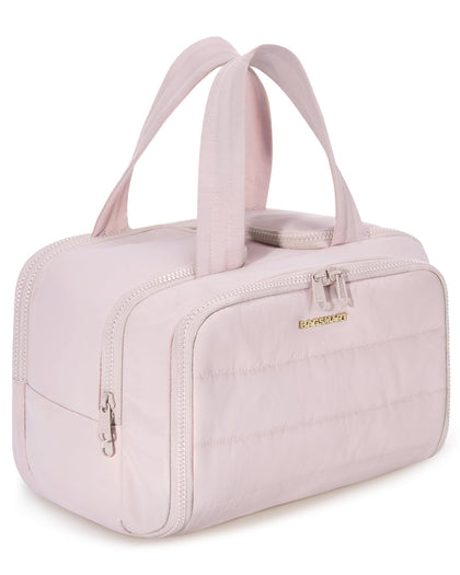 BAGSMART Travel Toiletry Bag pink model front view