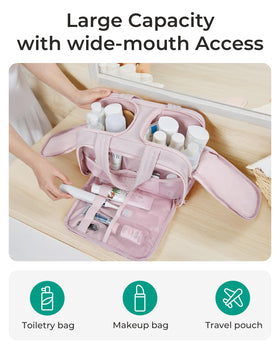 BAGSMART Travel Toiletry Bag side view showing compartments