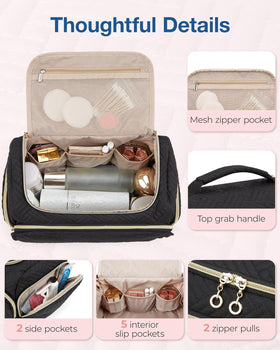 BAGSMART Travel Toiletry Bag side view with handle