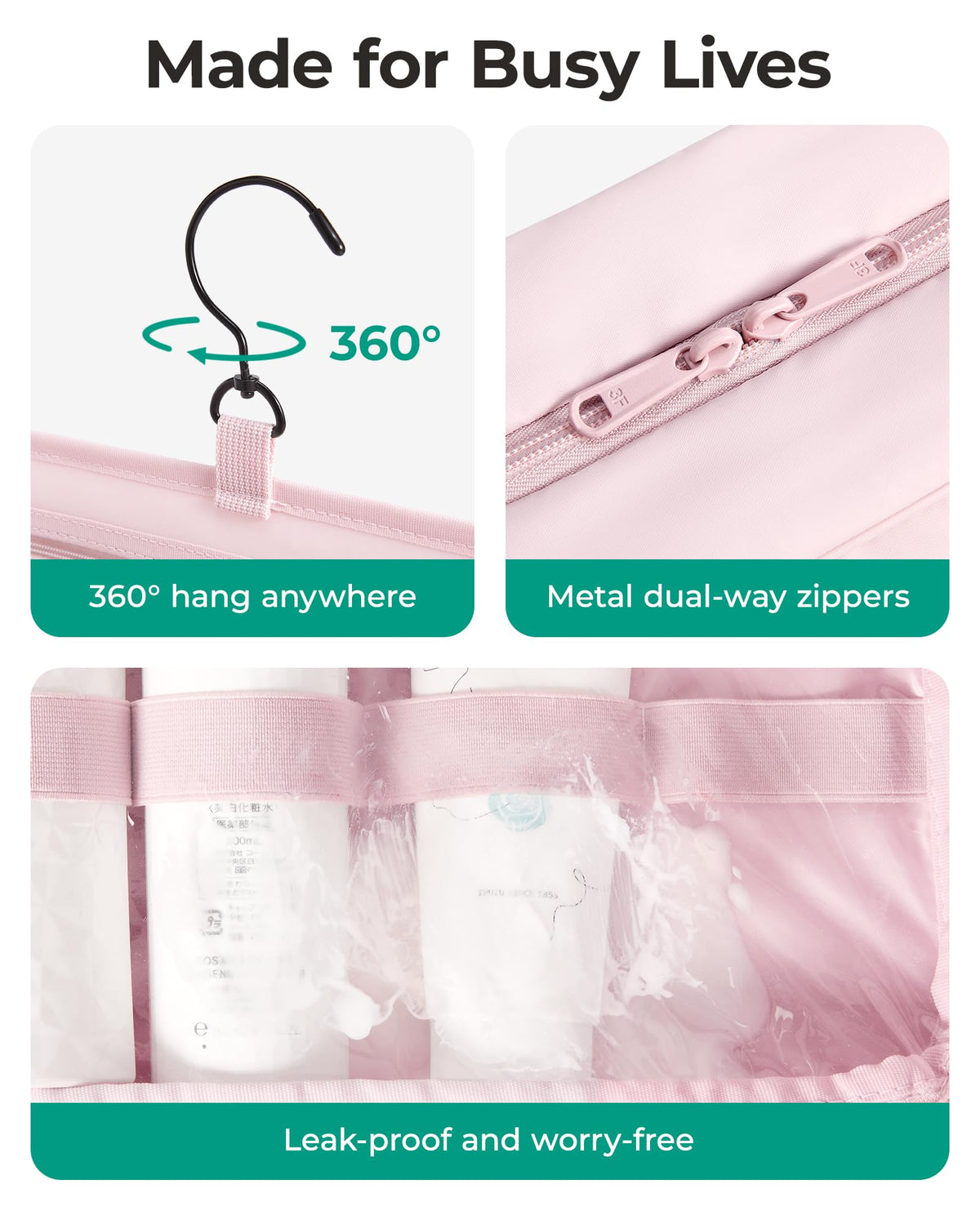 BAGSMART Travel Toiletry Bag with clear window