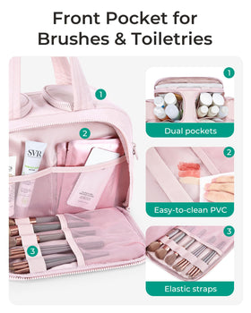BAGSMART Travel Toiletry Bag with cosmetics organized