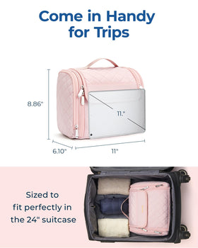 BAGSMART Travel Toiletry Bag with handle for easy carrying