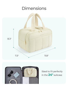 BAGSMART Travel Toiletry Bag with makeup brushes inside