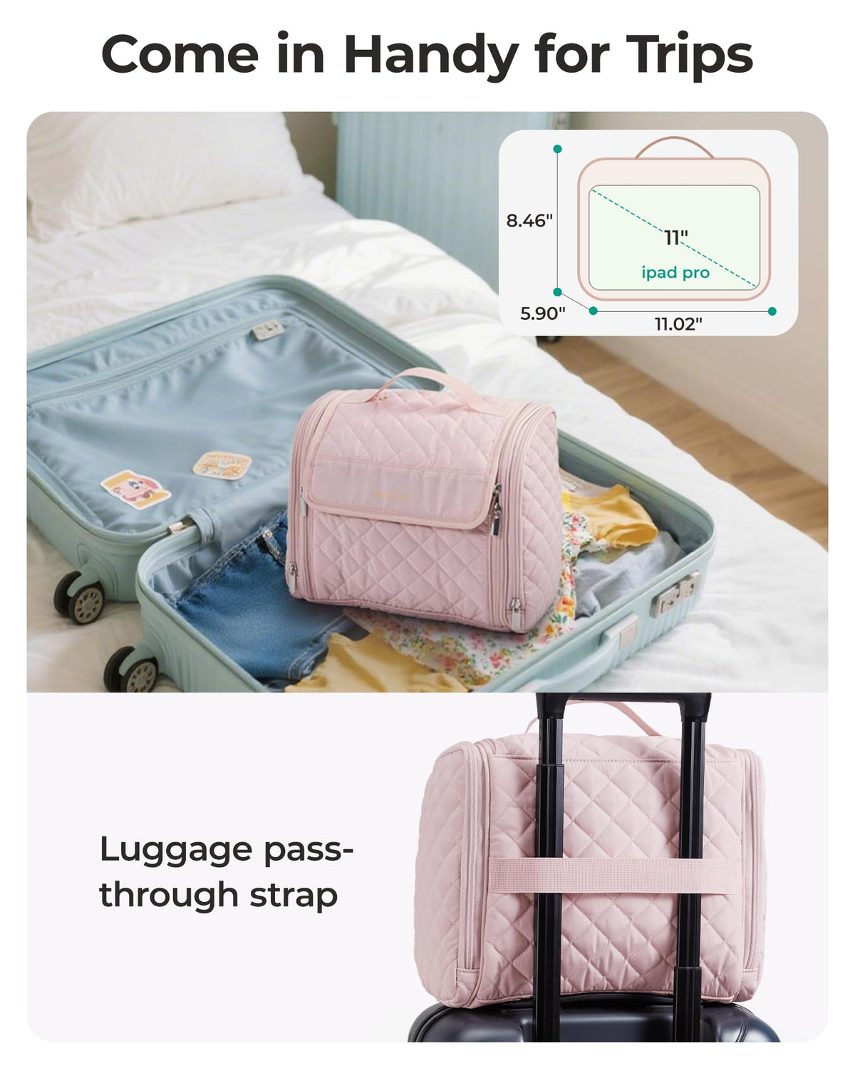 BAGSMART Travel Toiletry Bag with travel accessories inside