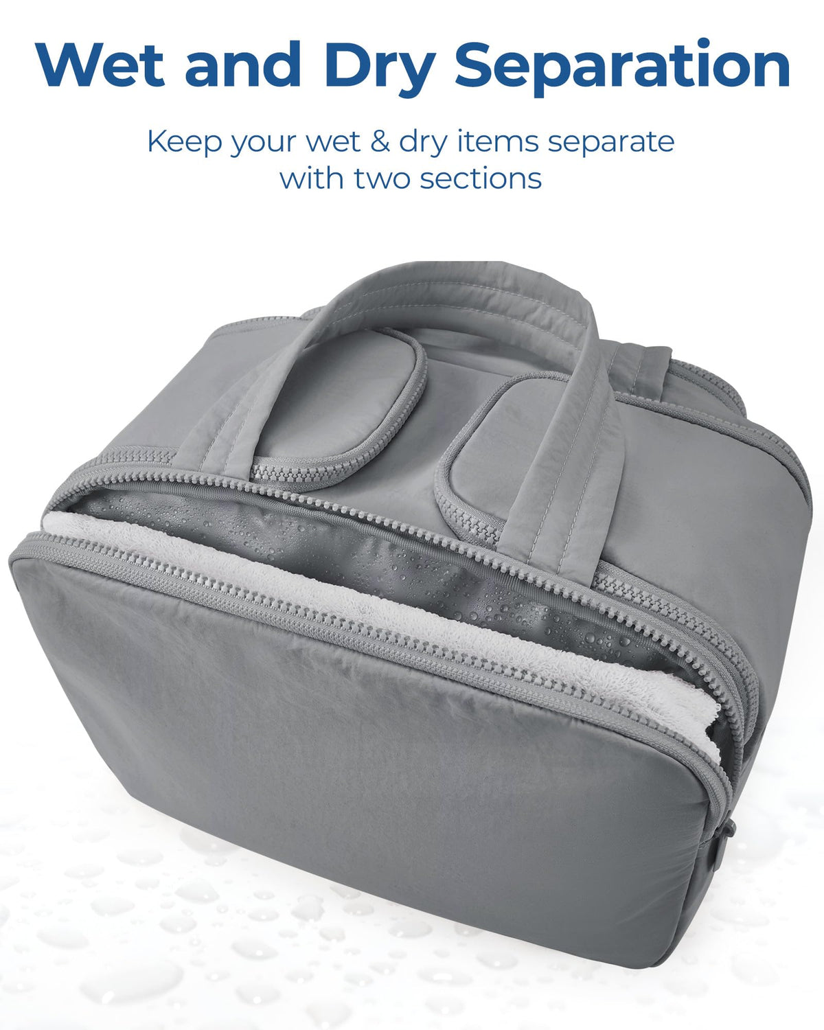 BAGSMART Travel Toiletry Bag with waterproof feature displayed