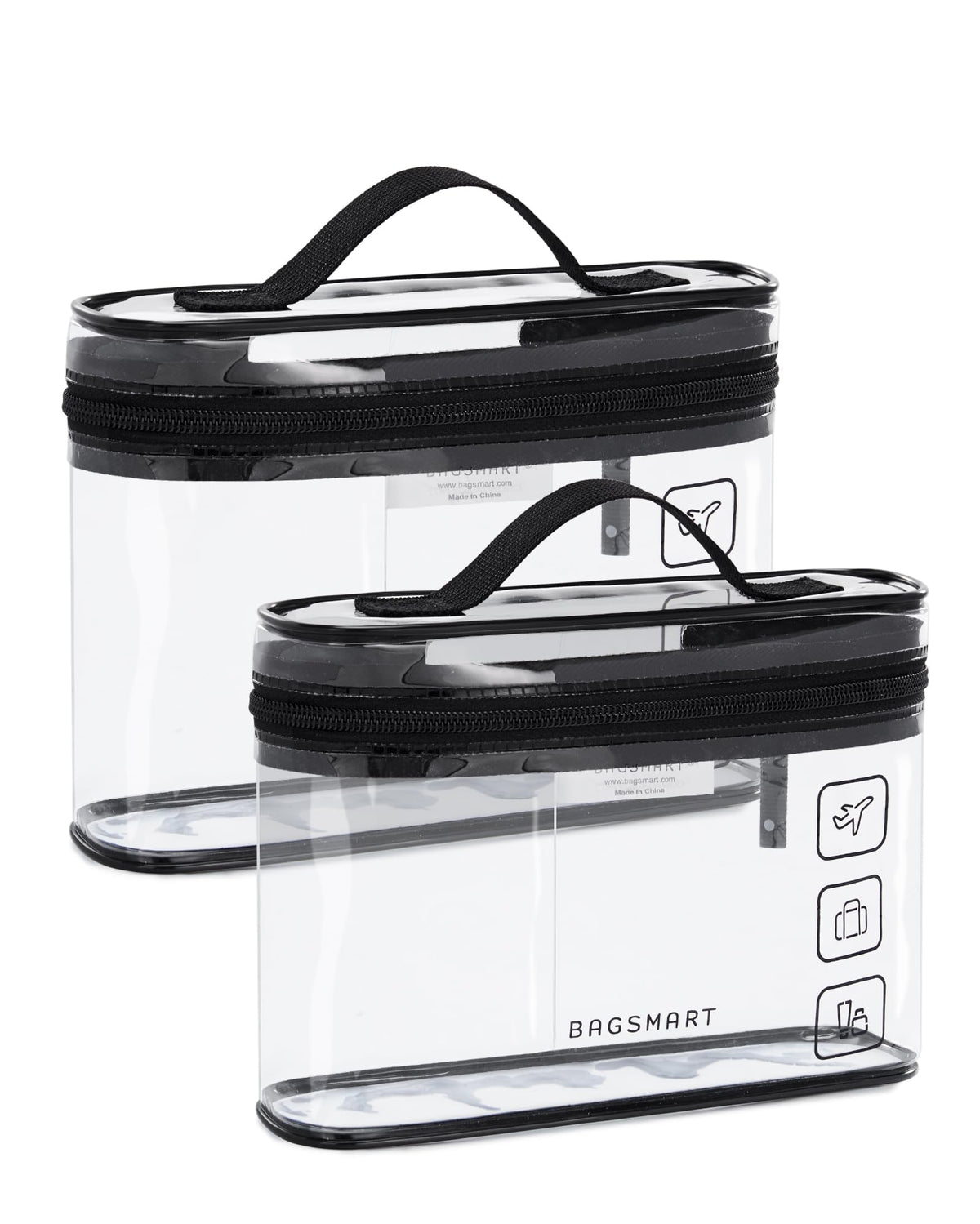 BAGSMART TSA Approved Toiletry Bag front view with clear design