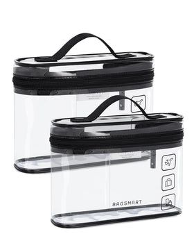 BAGSMART TSA Approved Toiletry Bag front view with clear design