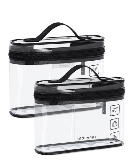 BAGSMART TSA Approved Toiletry Bag front view with clear design
