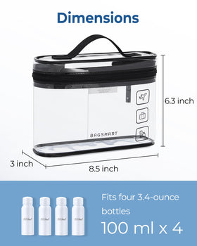 BAGSMART TSA Approved Toiletry Bag showing waterproof PVC material