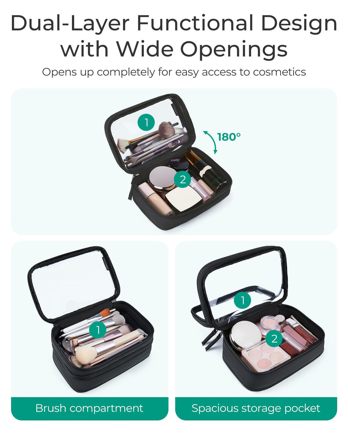 BAGSMART TSA-Approved Toiletry Bag with dual zippers