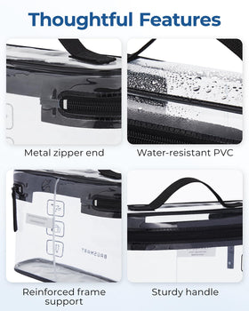 BAGSMART waterproof PVC toiletry bag side view
