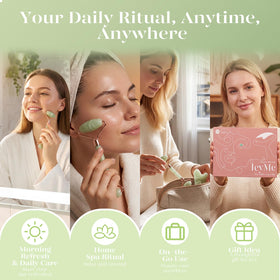 BAIMEI Gua Sha tool in hand demonstrating usage