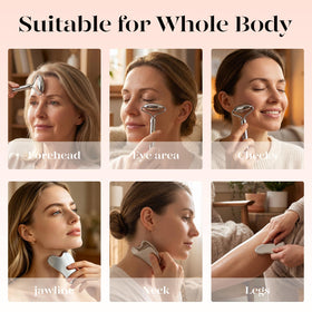 BAIMEI IcyMe Gua Sha Tool and Face Roller set with skincare products