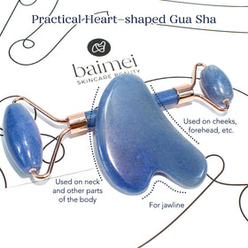 BAIMEI jade face roller close-up on natural stone
