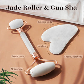 BAIMEI Jade Roller and Gua Sha set in gift packaging