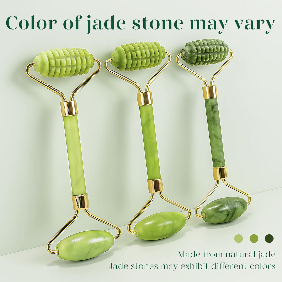 BAIMEI jade roller being used on the face