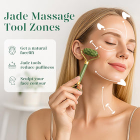 BAIMEI jade roller with ergonomic handle and ridge