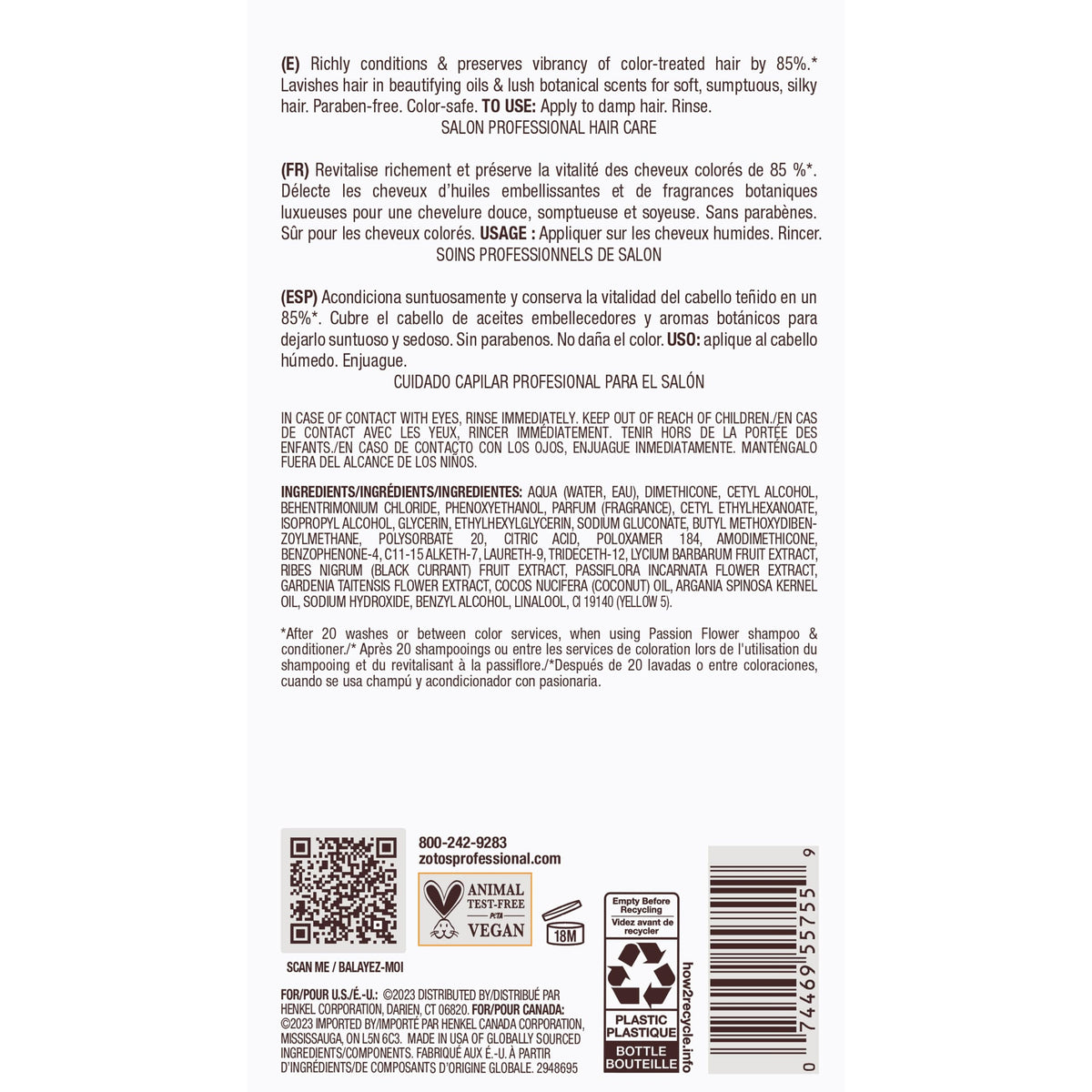 Bain de Terre Passion Flower Conditioner label detail