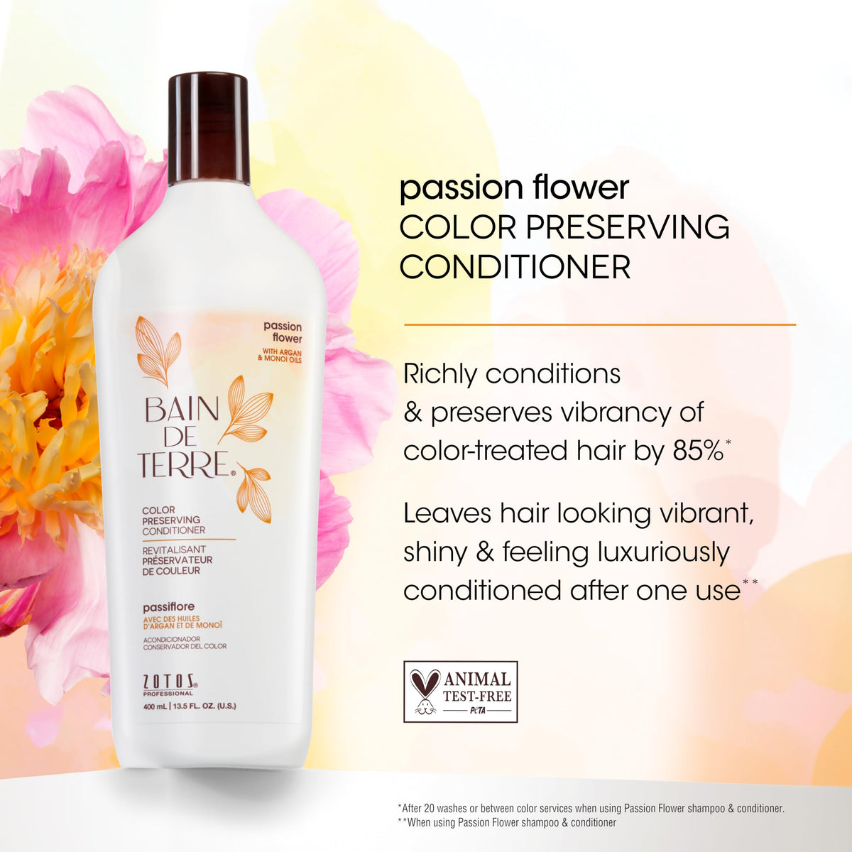 Bain de Terre Passion Flower Conditioner with ingredients list