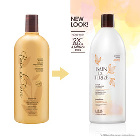 Bain de Terre shampoo bottle side view