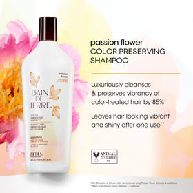 Bain de Terre shampoo with passion flower extract ingredients
