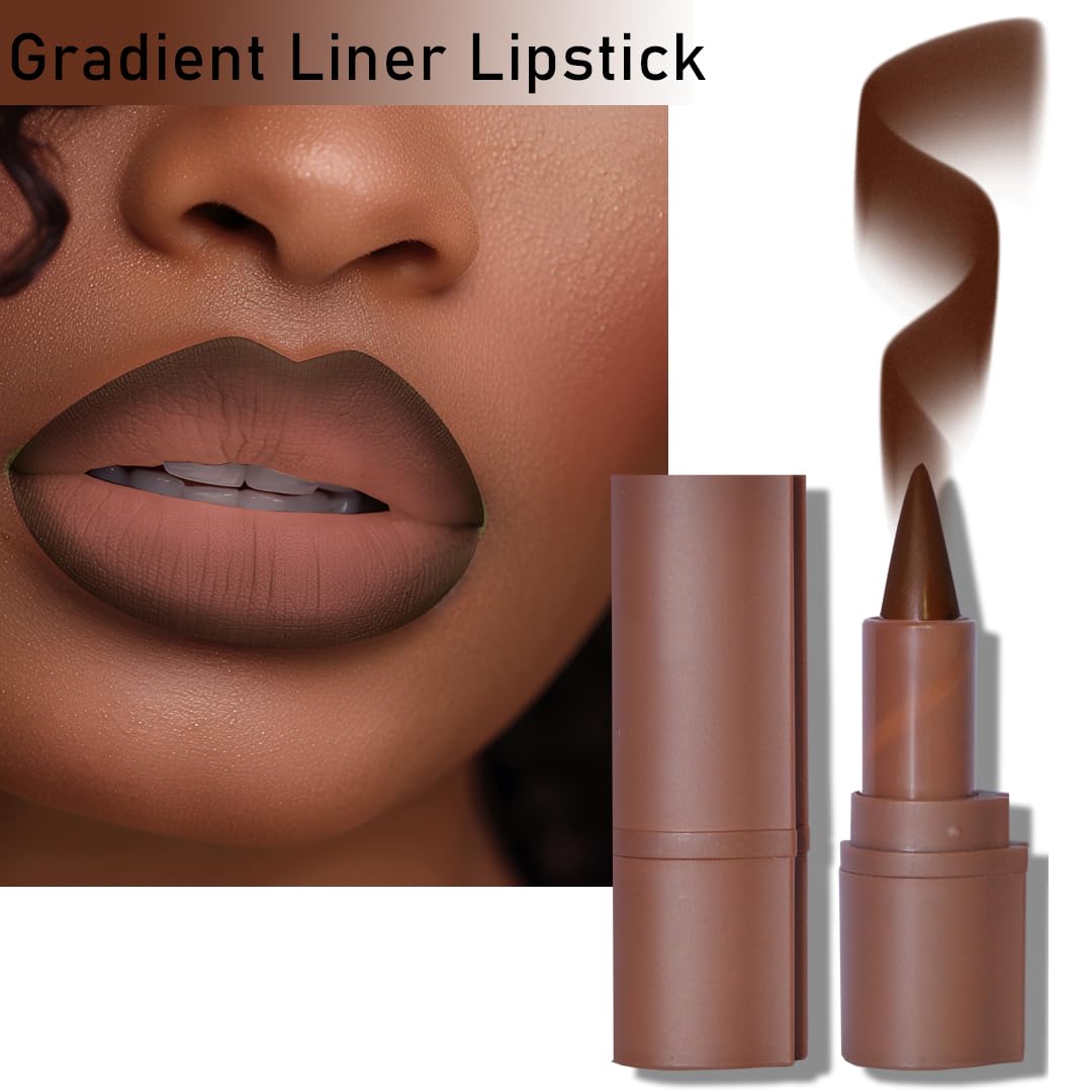 BAISEN DIARY 2-in-1 Gradient Lip Liner and Lipstick Coffee Bean cone tip close-up