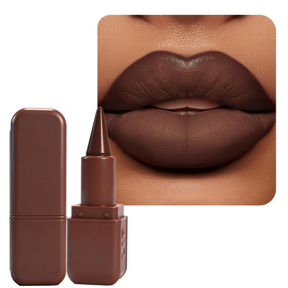 BAISEN DIARY 2-in-1 Gradient Lip Liner and Lipstick Set, Dark Cocoa front view