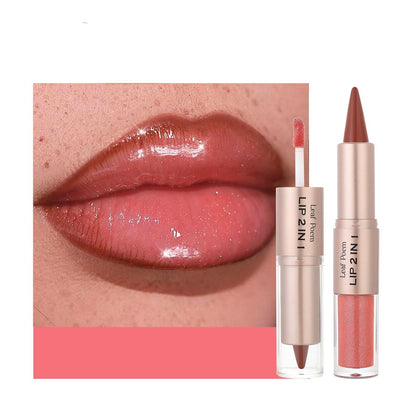 BAISEN DIARY 2-in-1 Lip Liner & Gloss Duo Peach Nude front view
