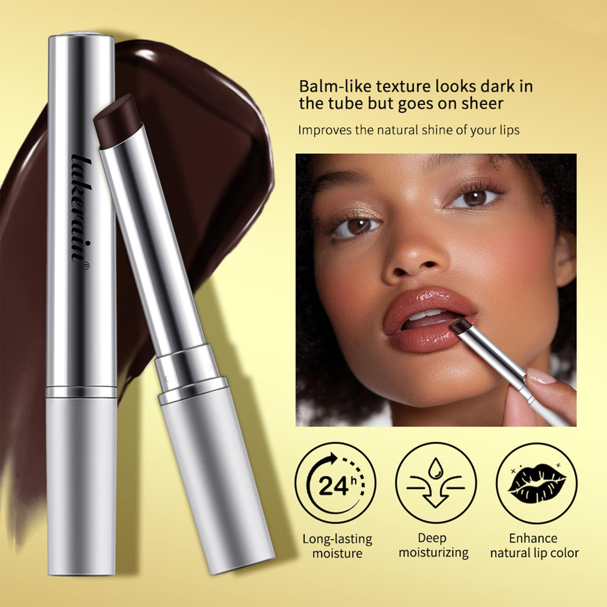 BAISEN DIARY Honey Lipstick Tinted Lip Balm in Black shade