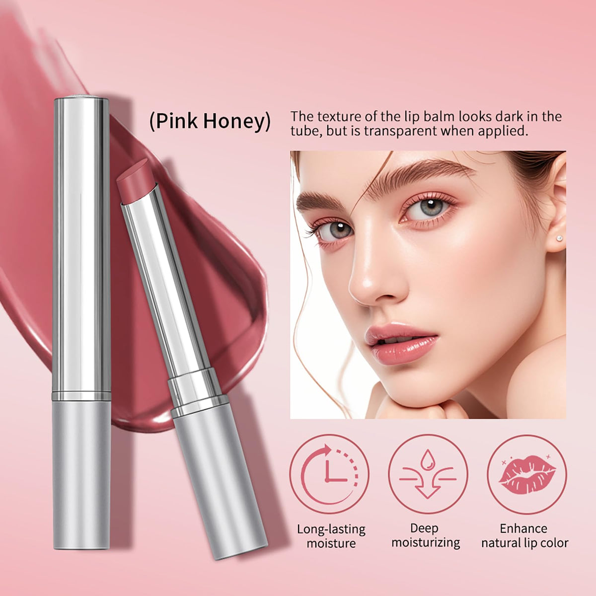 BAISEN DIARY Honey Lipstick Tinted Lip Balm in Pink shade