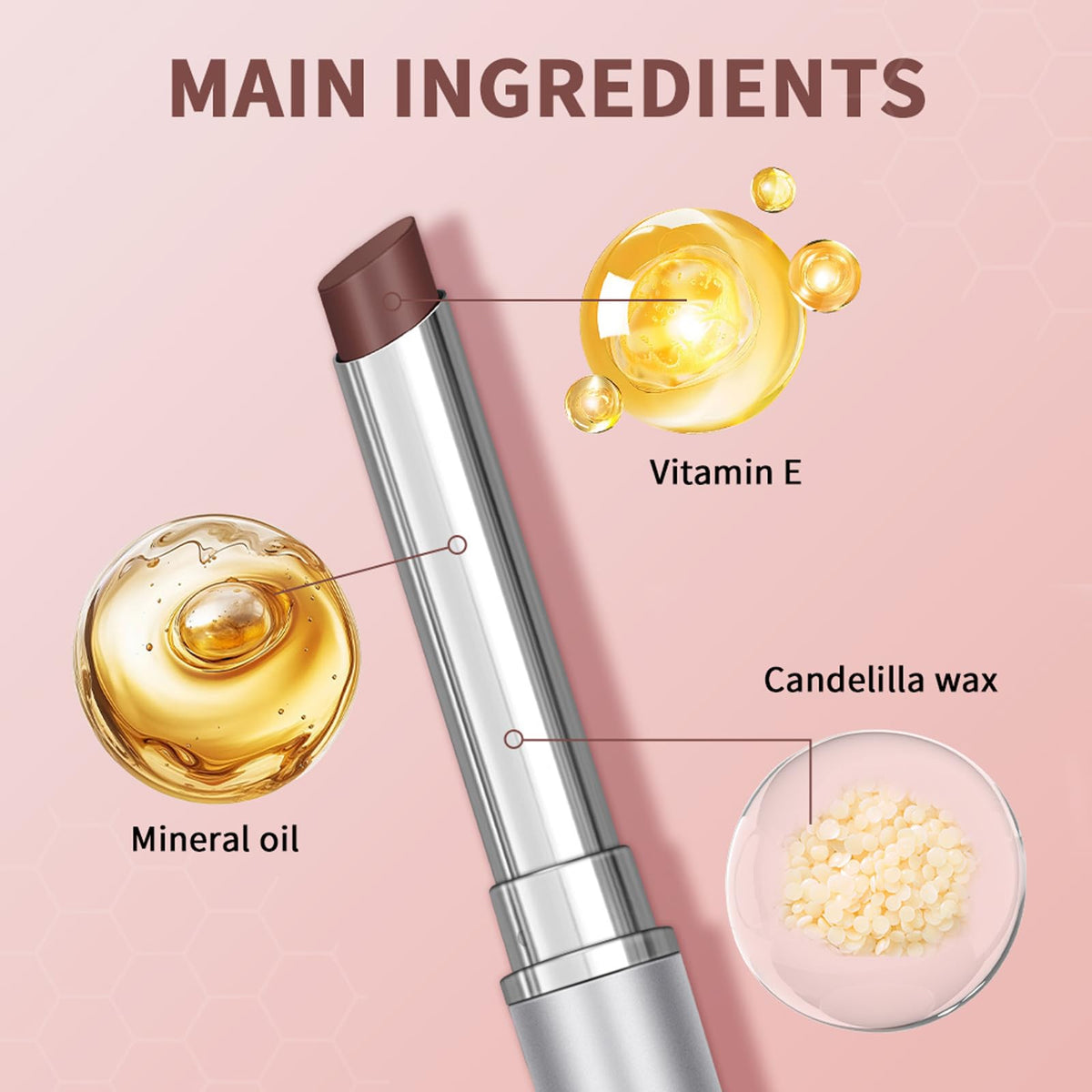 BAISEN DIARY Honey Lipstick Tinted Lip Balm side view