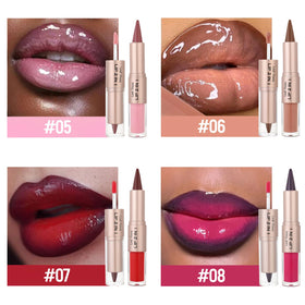 BAISEN DIARY Lip Duo close-up showing matte and glossy ends