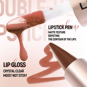 BAISEN DIARY Lip Duo showing matte and glossy sides
