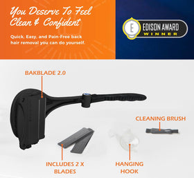 BAKBLADE 2.0 PLUS back shaver packaging front view