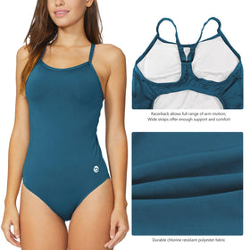 baleaf Women's One Piece Swimsuit side view showcasing leg cut