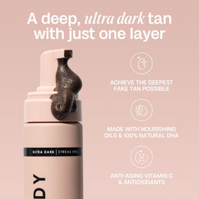 BALI BODY Ultra Dark Self Tanner Mousse 200ml application on skin