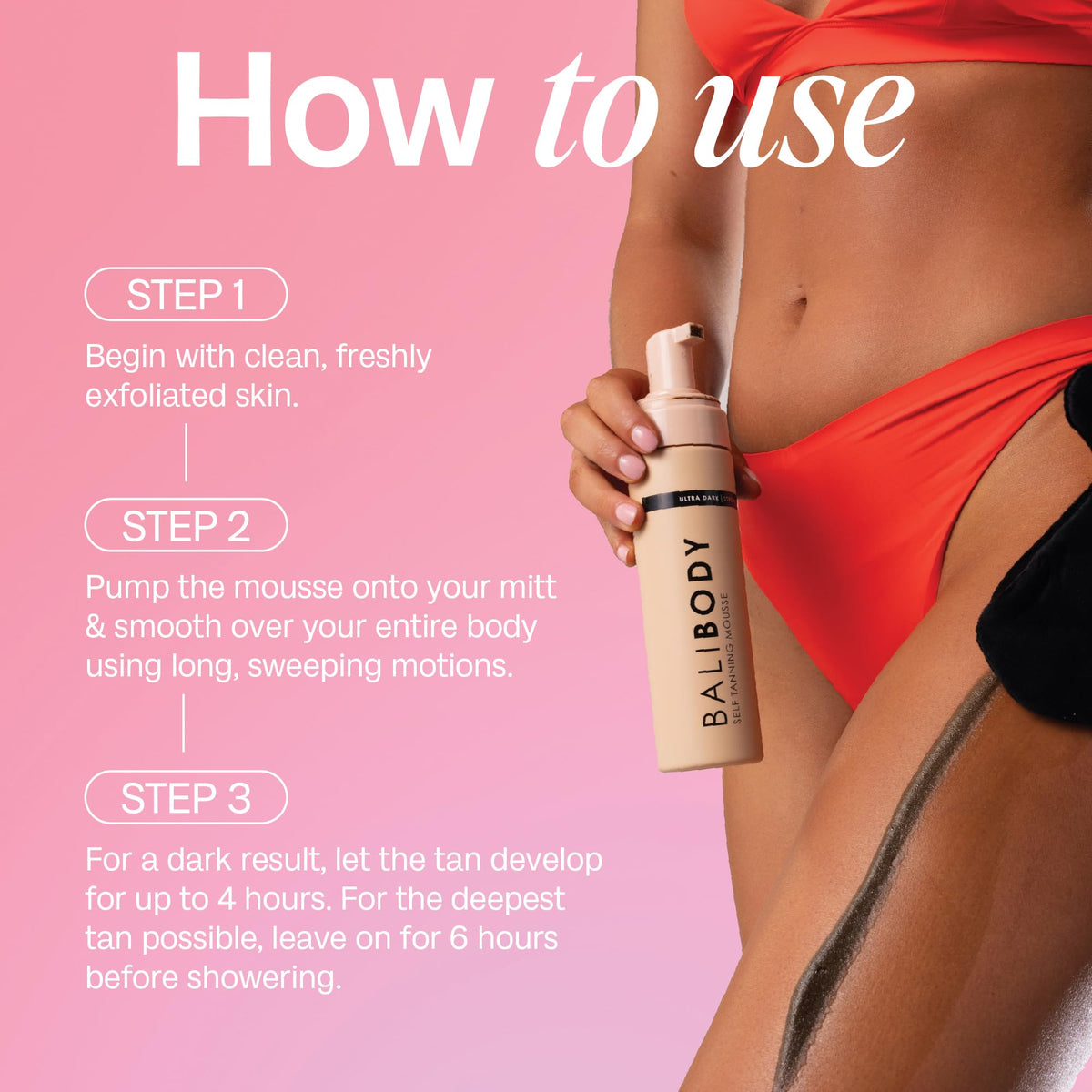 BALI BODY Ultra Dark Self Tanner Mousse 200ml lifestyle scene
