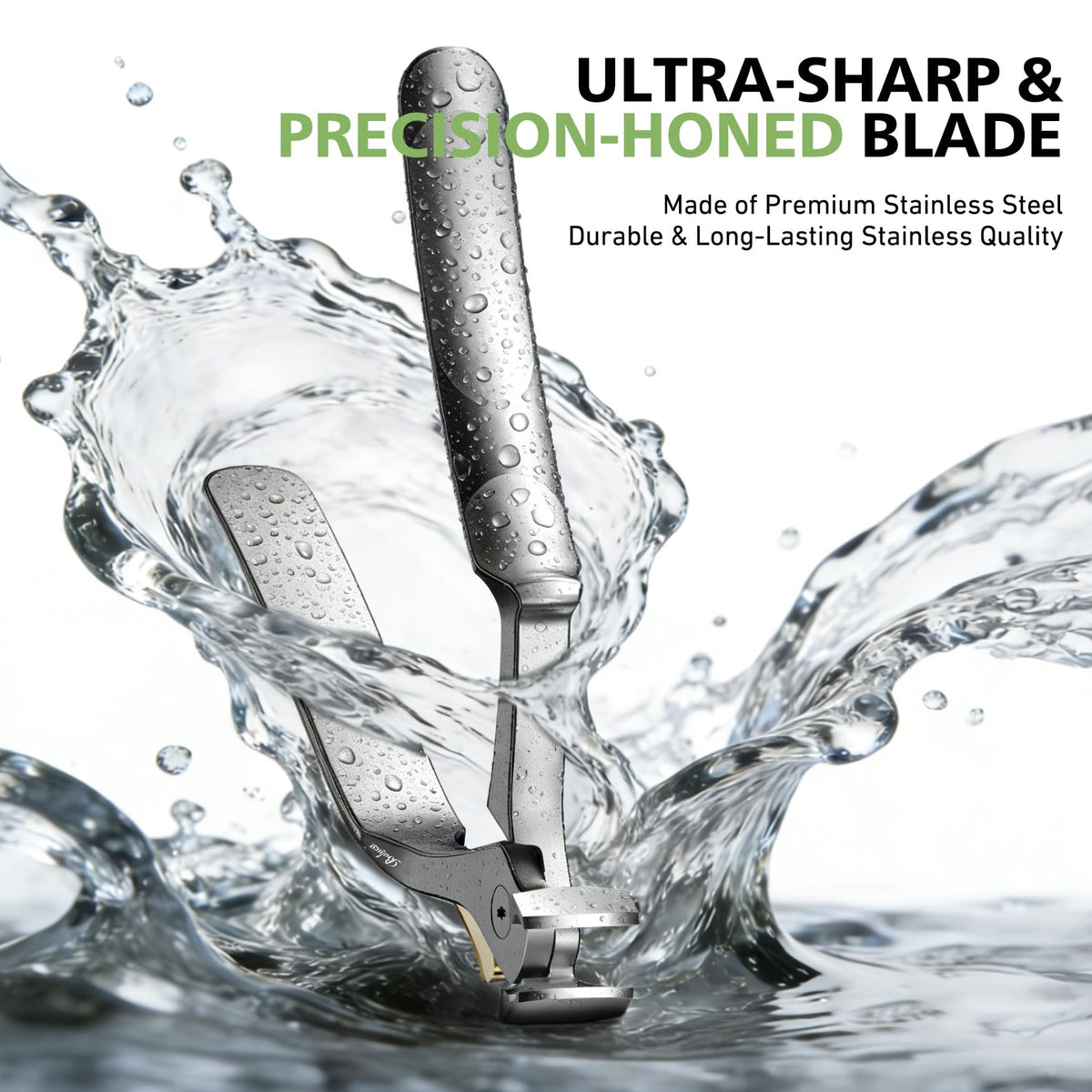 Baluca Ergonomic Nail Clipper in use on thick nails
