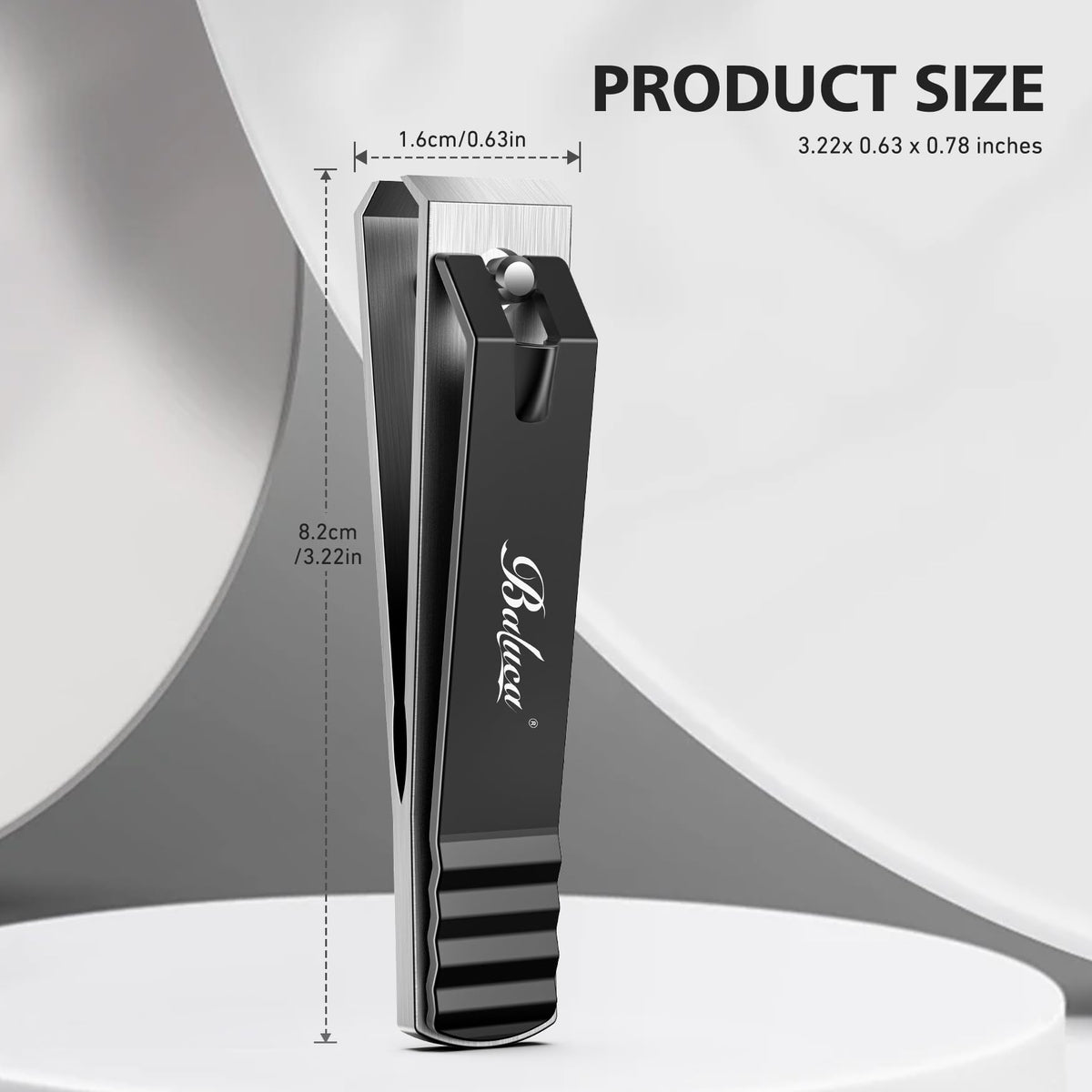 Baluca toenail clippers next to a travel grooming kit