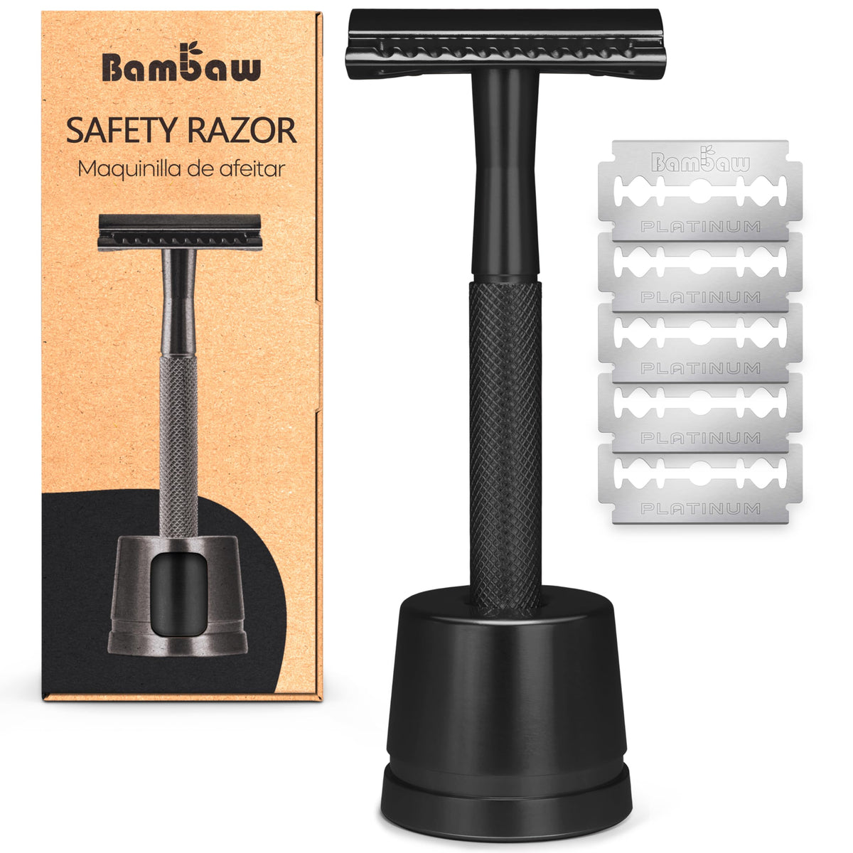 Bambaw Double Edge Safety Razor black model front view