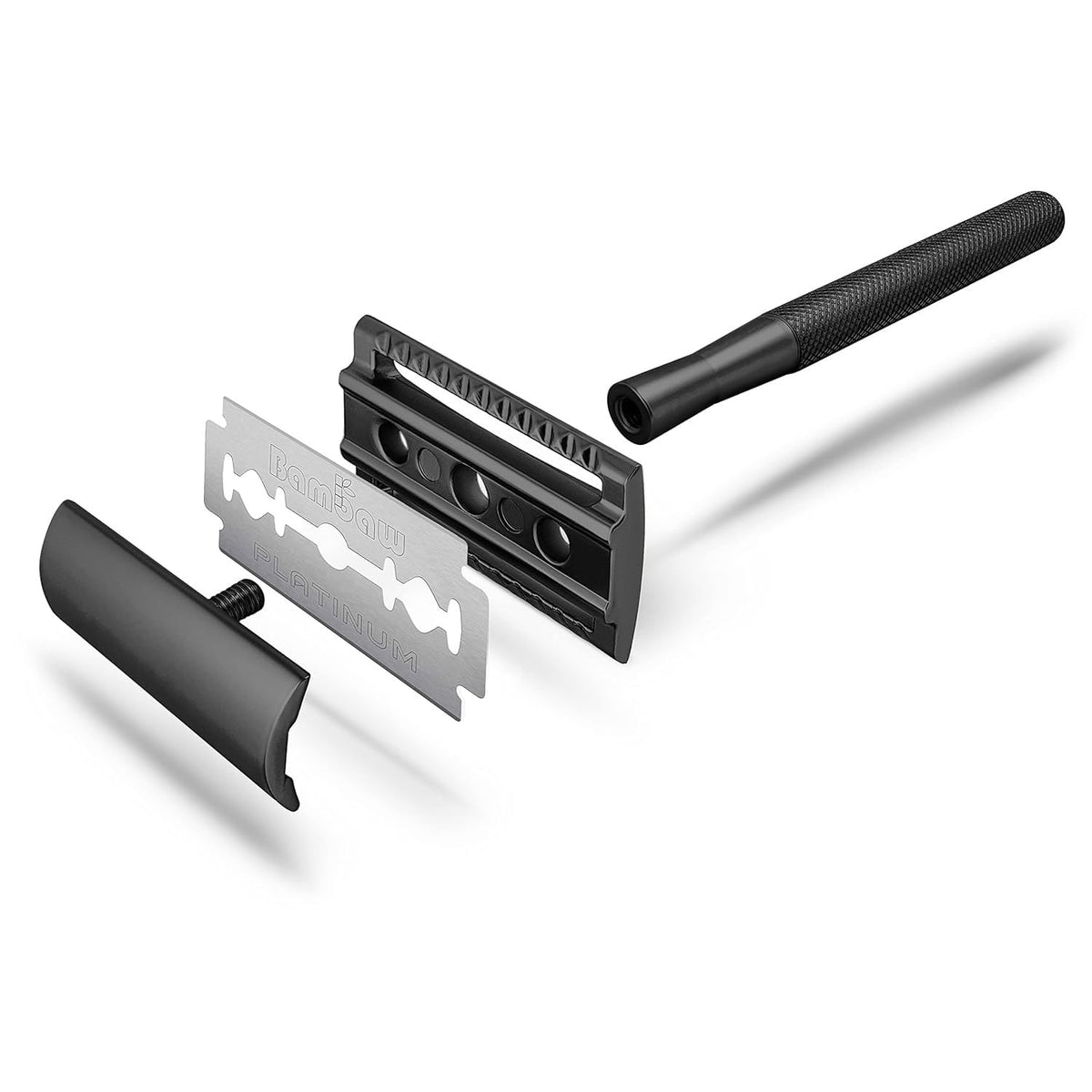 Bambaw Double Edge Safety Razor Blades next to a safety razor
