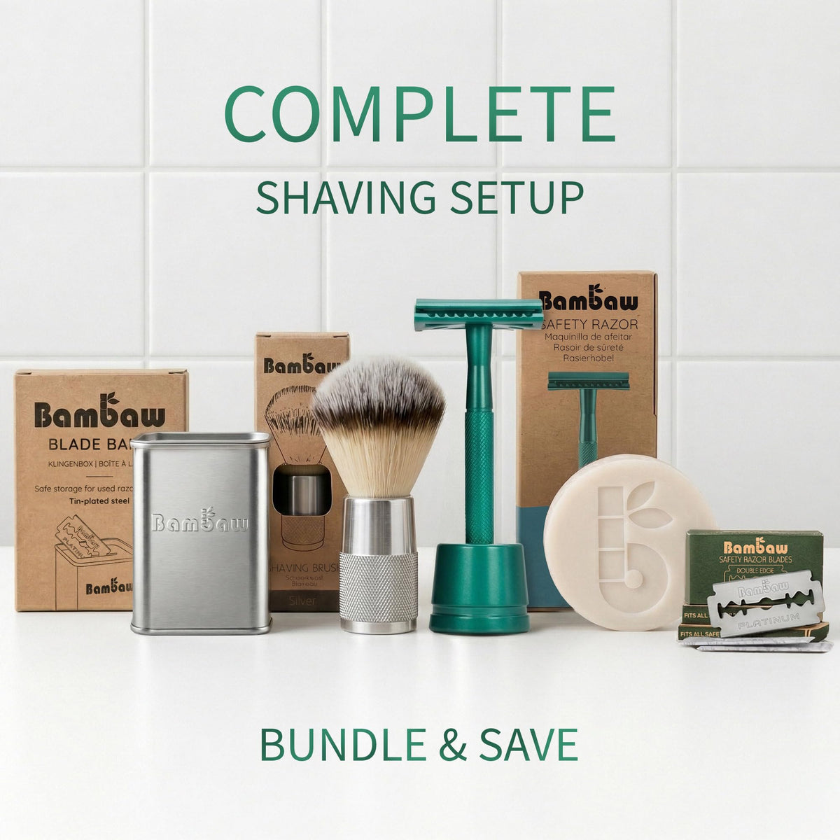Bambaw Double Edge Safety Razor with wax paper wrapped blades