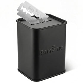 Bambaw Safety Razor Blade Disposal Container front view in black