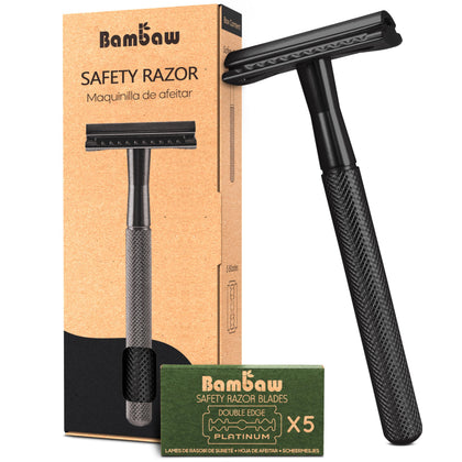 Bambaw Safety Razor for Men black model front view