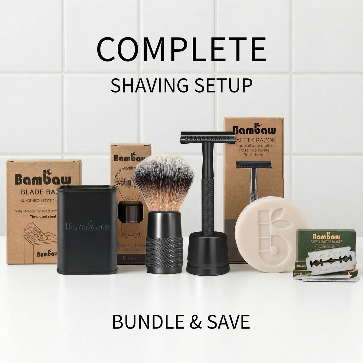 Bambaw safety razor in a grooming setup