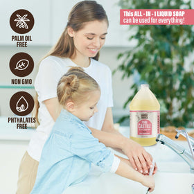 BAMBOO AND BIRCH Pure Castile Soap Liquid 64 oz bottle close-up