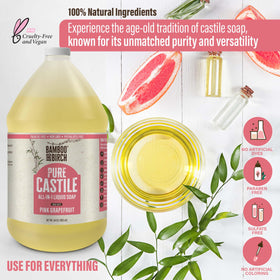 BAMBOO AND BIRCH Pure Castile Soap Liquid 64 oz packaging