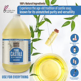 BAMBOO AND BIRCH Pure Castile Soap Liquid with natural ingredients