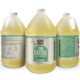 Bamboo & Birch Pure Castile Soap Liquid Peppermint 1 Gallon side view