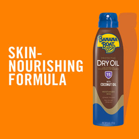 Banana Boat Dry Oil Tanning Spray SPF 15 bottle side view